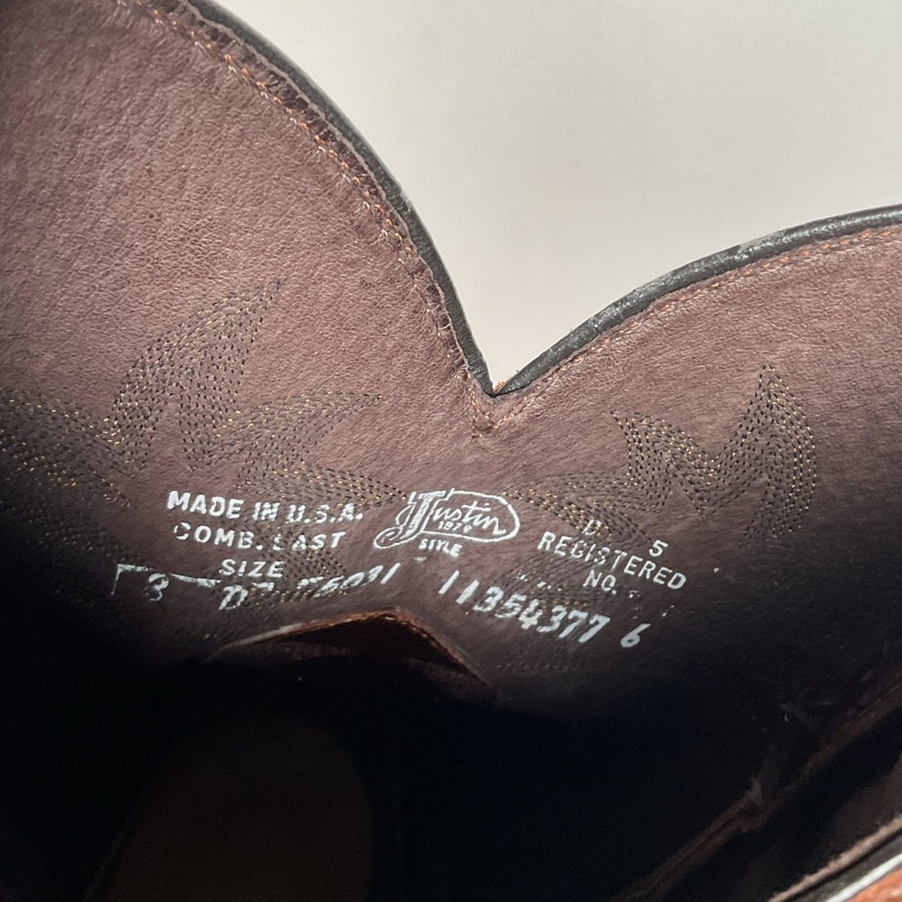 Justin Full Quill Ostrich Quill Roper Boots | Tekno Crepe | USA Made | Men’s 8 D - Picture 3 of 16